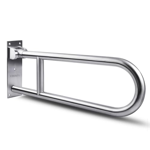 23.6 INCH Toilet Grab Bars for Bathroom Stainless Steel Flip Up Handicap Safety Grab Bar Rails for Elderly Seniors Bathtubs Showers Foldable Handle Grips Support for Walls Drop Down Screw-in Grab Bar - size: 23.6 Inches without Paper Holder