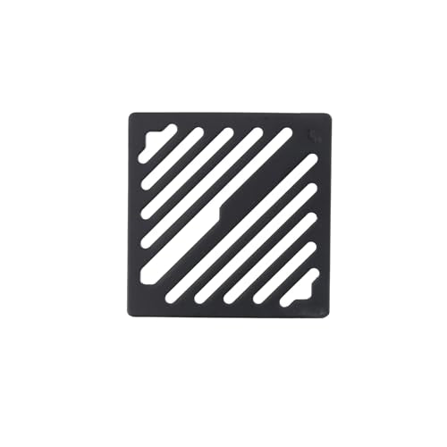 Antrader Shower Drain Cover, 3.46" Stainless Steel Anti-Clogging Strainer Grid, 0.1" Thickness,for Bathroom Kitchen Balcony Garage, Square - color: Black, size: 3.46" Square