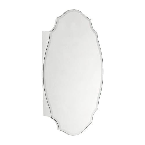 TOMACE Frameless Assymetrical Oval Medicine Cabinet with Beveled Mirror Irregular Surface Bathroom Medicine Cabinet Mirror with Storage for Bathroom, 20'' W x 30'' H - size: 20'' x 30''