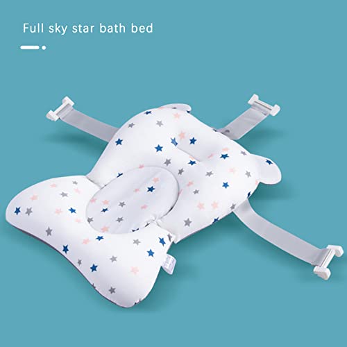 Baby Bath Cushion Support Bat Newborn Floating Bath Sling for Infant Tub (White Star, 28cm*43cm*26cm) - color: White Star