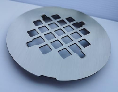 4-1/4 inches Snap-On Round Shower Drain Cover, Stainless Steel (Brushed Nickel) - color: Brushed Nickel