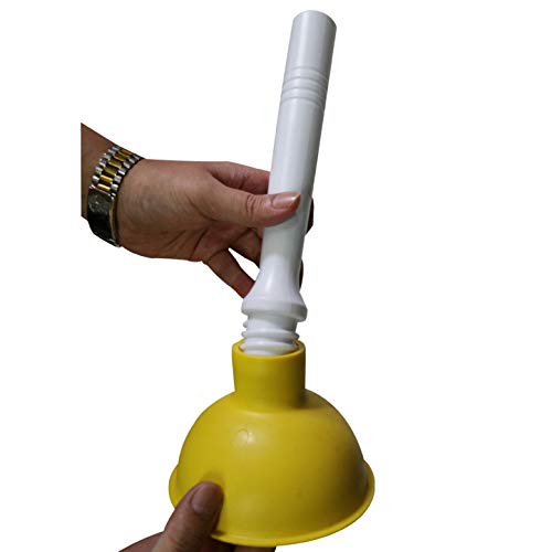 Drain Plunger, Mini Sink Unclogger, Small 4-Inch Clog Remover | Rubber Cup Hand Plumber Helper, Force Tiny Compact Tool with 9" Short Handle for Kitchen Bathroom, Toilet, Shower, Bath Tub - color: Green + Yellow