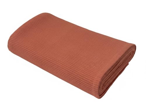 Waffle Bath Towel, 30.5x58 INCHES, 100% Natural Organic Cotton, GOTS Certified Super ABSORBANT & Quick Dry, NO SOFTENERS, Environment Friendly (CANNYON Clay) - color: Cannyon Clay