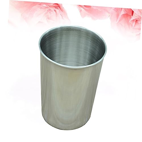 2pcs Stainless Steel Bathroom Tumbler Set 180ml Waterproof Toothbrush Cup Silver for Home and Travel Use - size: 6X6cm