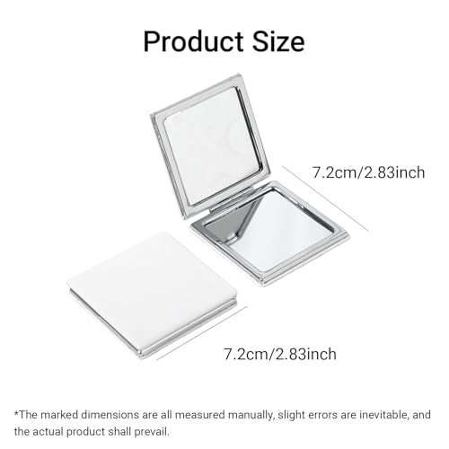 Portable Makeup Mirror Double-Sided - 1 Pcs Daily Beauty Tool, Purse Accessory - color: Square