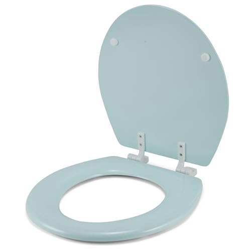 J&V Textiles Round Wooden Toilet Seat With Beveled Edge (Mint)* - color: Mint