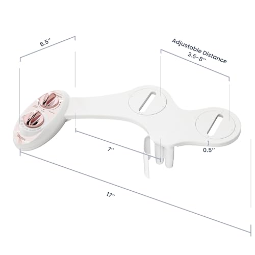 LUXE Bidet NEO 185 - Bidet Attachment for Toilet Seat, Rose Gold | Non-Electric, Dual Nozzle, Self-Cleaning, Adjustable Water Pressure, Rear & Feminine Wash - color: Rose Gold