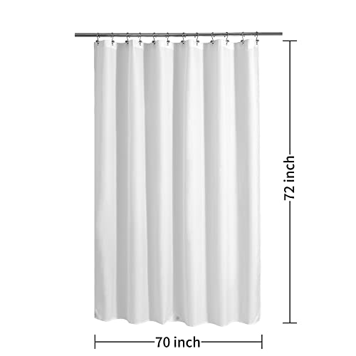 ALYVIA SPRING Waterproof Fabric Shower Curtain or Liner White, 70x72 | 3 Magnets, Soft Cloth & Hotel Quality, Machine Washable, Light-Weight, Standard Size - color: White, size: 70"W x 72"L (Pack of 1)