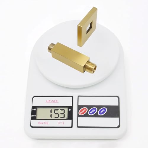 Enga Square Shower Arm with Flange, 3 Inches Ceiling Mount Replacement Rain Shower Head Straight Arm, Brushed Gold - color: Brushed Gold, style: 3 Inch