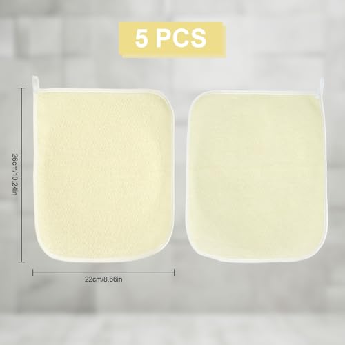 Face & Body Wash Cloths - Exfoliating Scrubbers - 5 Pack - style: White
