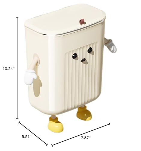 Wall Mounted Trash Can Bin with Lid Waste Cartoon Kitchen Hangings Garbage Dustbin Rubbish Decorations Office Can