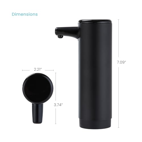 Home Zone Living Foaming Hand Soap Dispenser | Stainless Steel Outer Cover, Refillable Pump for Kitchen and Bathroom Sinks, Black - color: Black