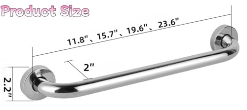 Grab Bar Featuring Anti-Slip Handrail Bathroom Bathtube Shower Safety Rail 304 Stainless Bathroom Grab Bar for Elderly Disabled Injury - size: 23.6inch