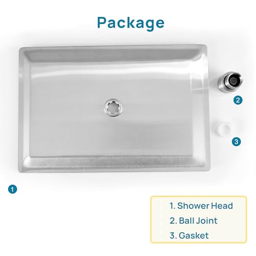 12 x 10 Inch Rain Shower Head Full Body Coverage, Brushed Nickel | Rainfall, Ceiling or Wall Mount, Waterfall, High Pressure, Square ALL Metal