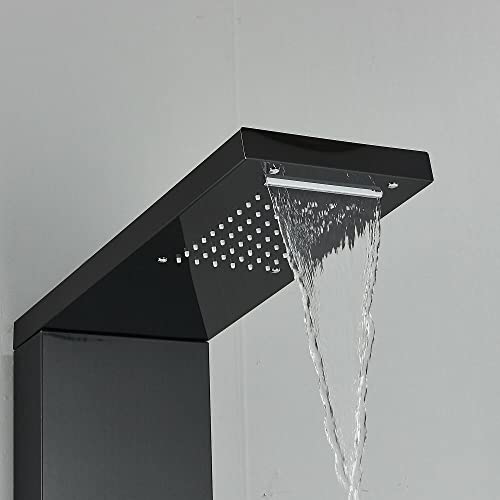 Stainless Steel Shower Panel Tower Rain Waterfall Massage Body Jet System Spray