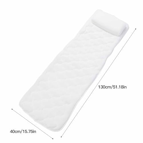 Full Body Bathtub Pillow, Soft Comfortable Bath Pillow Mat with Neck Back Support, 3D Air Mesh Full Body Bath Cushion with Non Slip Suction Cups for Home Hotel Spa Tubs