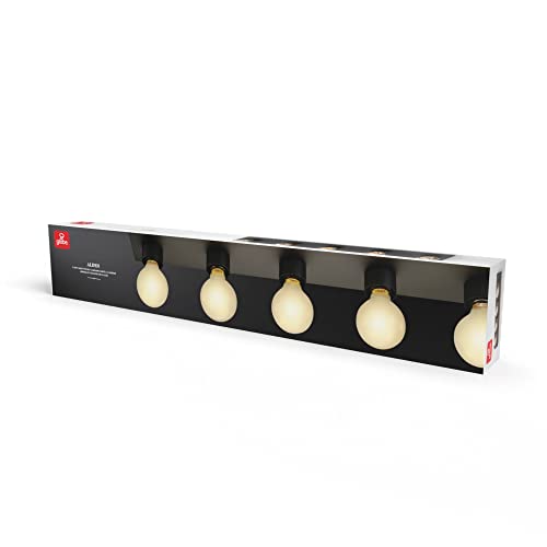 Globe Electric 5-Light Vanity Light, Matte Black, Modern Glam, Bathroom Fixture, Horizontal Vertical Mount, 52088
