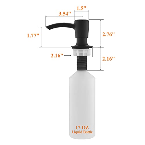 RULIA Kitchen Sink Soap Dispenser, Build in Sink Soap Dispenser, Deck Mounted Soap Dispenser, Matte Black RB2006 - color: Matte Black