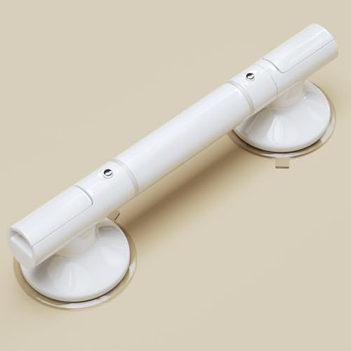 Grab Bars for Shower, 13.97 Inch Suction Shower Handles for Bathtubs and Showers fo-r Elderly, Bathroom Safety Bar fo-r Seniors, No Drilling(Color:White)