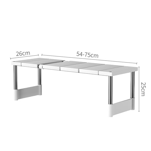 Under Sink Organizer, 2 Tier Expandable Heavy Duty Metal Shelf, Retractable Bathroom Storage Rack for Under Kitchen Bathroom Sink Organizers and Storage Single Layer