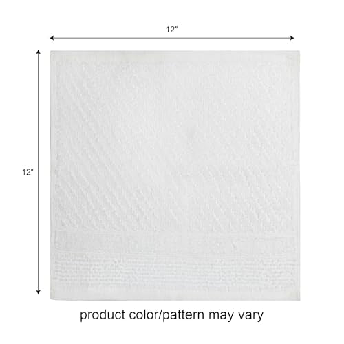 PH Pleasant Home Diamond Wash Cloths Set - 12 Pack (12” x 12”) – 509 GSM - 100% Ring Spun Cotton Wash Cloth - Super Soft and Highly Absorbent Face Towels (Maroon, White & Tan) - color: Maroon, White & Tan, style: Diamond