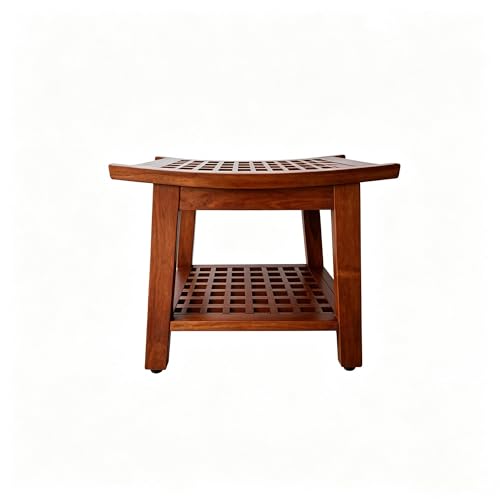 Teak Shower Bench, Heavy Duty Teak Wood Bathroom Seat
