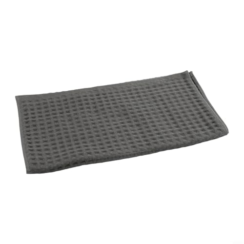 Soft textured waffle cotton towels, a reliable three-piece collection for all household needs (Dark Grey) - size: Dark gray
