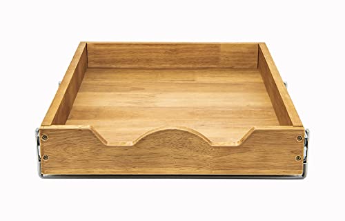 DINDON Pull Out Cabinet Organizer (17" W x 18" D) 1 Tier,Single Tier Oak Wood Under Cabinet Slide Out Shelf Drawer Box… - color: Oak Wood, 1 Tier, size: 17" W x 18" D