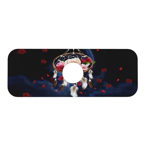 Dreamcatcher Rose Flowers Kitchen sink faucet pad, strong water absorption, anti slip, easy to clean, very suitable for splash and drip prevention, suitable for kitchens and bathrooms - color: Dreamcatcher Rose Flowers