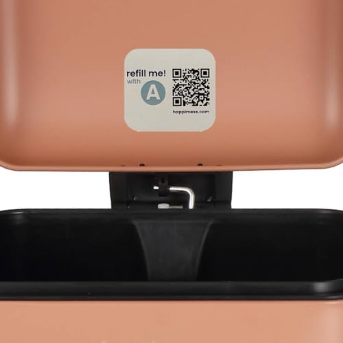 happimess Betty 8 Gal Step Trash Can Soft-Close Lid, Clay Rose | Removable Liner, Semi-Rectangular, Steel Pedal, Iron Powder Coated, 27" Height, Non-Skid Base - color: Clay Rose