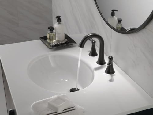 Delta Faucet Esato Widespread Bathroom Faucet 3 Hole, Matte Black Bathroom Faucet, Bathroom Sink Faucet, Drain Assembly Included, Matte Black 35897LF-BL - color: Matte Black