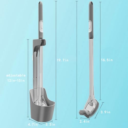 Silicone Toilet Bowl Brush and Holder Set, Bathroom Toilet Bowl Cleaner Brush, refillable Toilet Brush with soap Dispenser