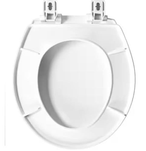 Bemis Kimball® Round Plastic Toilet Seat White Never Loosens Slow-Close