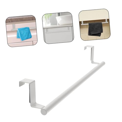 Healifty Stainless Steel Over Door Towel Rack Versatile Towel Storage Holder for Cabinets Bathrooms Accommodates Multiple Towels for Space Saving Areas