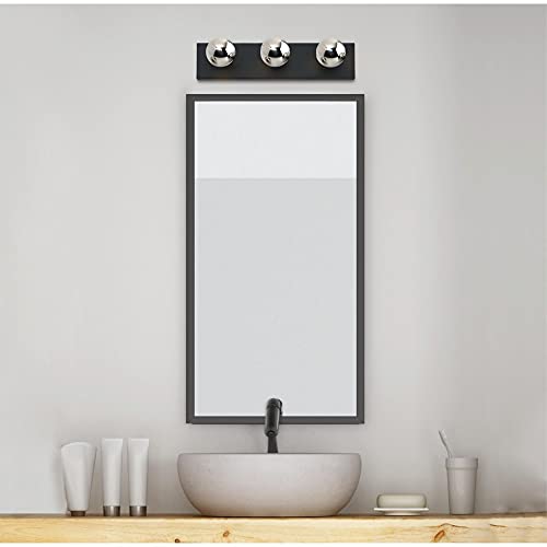 Westinghouse 6117500 Traditional Three-Light Indoor Vanity Light Fixture, Matte Black Finish, No Shades - color: Matte Black, size: 3-Light