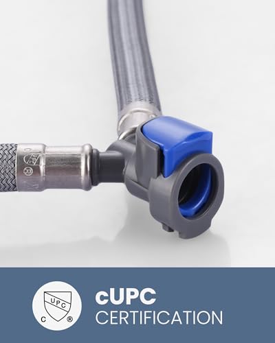 WOWOW Quick Connect Hose Hot and Cold Supply Hoses for Bathroom Faucet - size: 12 Inch