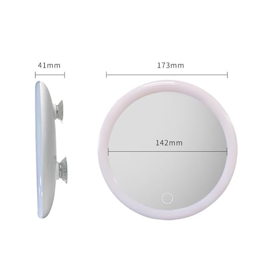 Suction Cup Magnifying Glass 10X Magnifying Mirror with Light Makeup Mirror with Lights White ABS for Bathroom, Bedroom, Hotel