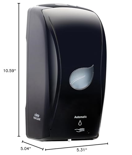 Winco 1000ml Black Pur-Clean Automatic Foam Soap Dispenser | Automatic dispensing, Adjustable settings, Refillable chamber, Easy mounting - color: Black, style: Auto Foam