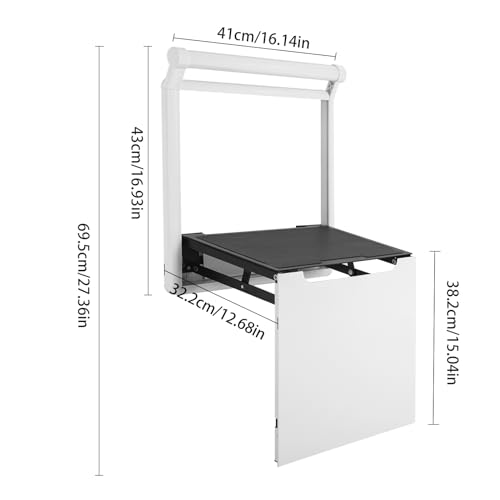 Folding Shower Seat Wall Mounted, Home Care Bathroom Bathtub Safety Stool, Anti-Slip Secure Foldable Shower Bench for The Seniors Disabled Pregnant Handicapped (About 330.7 Lbs), Space-Saving