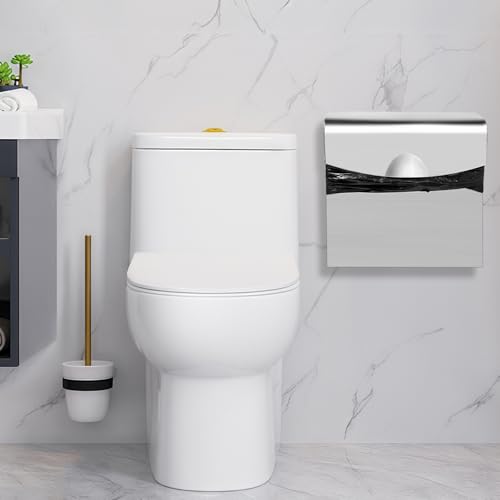 2 Pcs Sanitary Napkin Disposal Receptacle Stainless Steel Napkin Receptacle Tampon Disposal Bin with 100 Disposal Bags Wall Mounted Waste Tampon Holder Feminine Hygiene Disposal Container