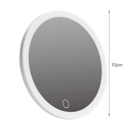 4" 30x Magnifying Mirror 30x with LED Light, Portable Lighted Makeup Mirror with Tweezers, 20x Makeup Magnifying Mirror with 3 Suction Cups for Travel Eyes Makeup, Gift for Women Black