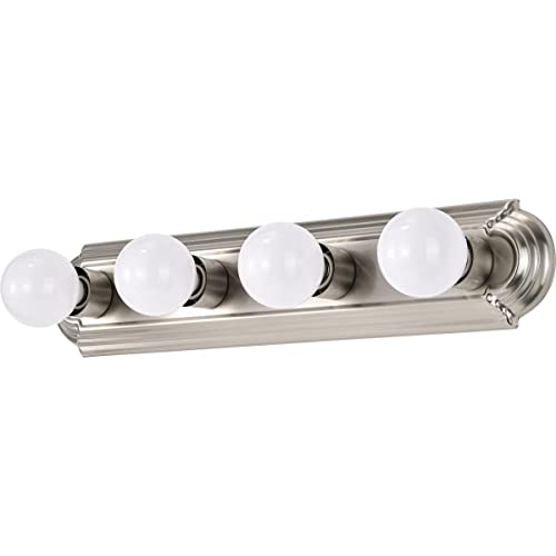 Nuvo Lighting 60/301 Transitional Four Light Vanity in Pwt, Nckl, B/S, Slvr. finish - color: Pwt, Nckl, B/S, Slvr., size: 4Lt Vanity Strip