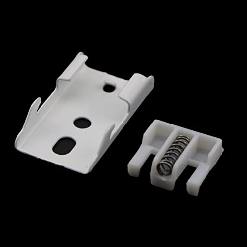 MEETOOT 12pcs Curtain Track Mounting Bracket White Ceiling Mount Brackets 10mm for Straight or Curved Curtain Track