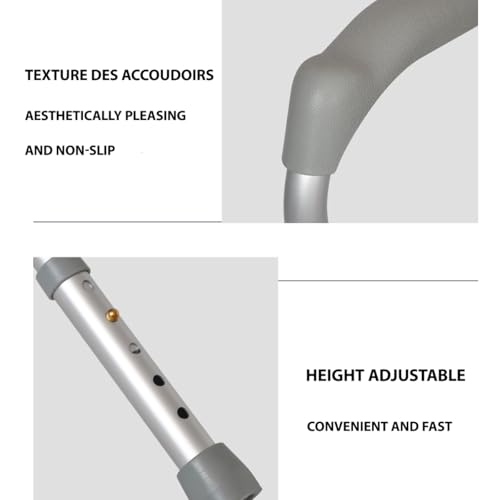 Toilet Safety Rails,Adjustable Safety Frame with Handles for Elderly,Handicap Non-Slip Bathroom Grab Bar with Padded Handles and Aluminum Frame(Size:57cm,Color:Gray)
