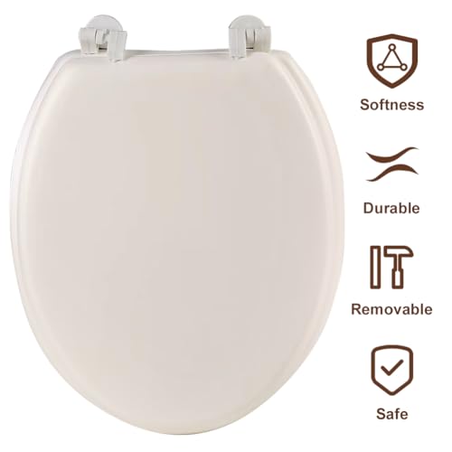 Round Soft Close Toilet Seat Comfortable Potty Seat Toilet Soft Lid Quick-Release Bathroom Replacement Cover Seats for Bathroom Seats Standard Toilets