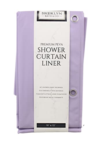 Dependable Industries inc. Essentials Premium 6 Guage PEVA Shower Curtain Liner - PVC Free Magnetized Bottom Odorless with Rustproof Grommets (Lilac) - color: Lilac