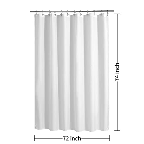 ALYVIA SPRING 72x74 Long Waterproof Fabric Shower Curtain or Liner White | 2 Magnets, Soft Cloth & Hotel Quality, Machine Washable, Light-Weight, Long Size - color: White, size: 72"W x 74"L (Pack of 1)