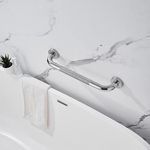 Rockgoya Shower Grab Bar, 2 Pack 16 Inch Bathroom Grab Bar, 304 Stainless Steel 1.25" Diameter Anti-Slip Handicap Grab Bar Support Shower Rail Senior Handrail Shower Safety Bar Handle - size: 16 Inch