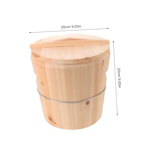 GALPADA Wooden Towel Heating Bucket 25x25x25 Cm with Lid, Large Capacity Sauna Towel Warmer Barrel for Bathroom and Spa Salon Use
