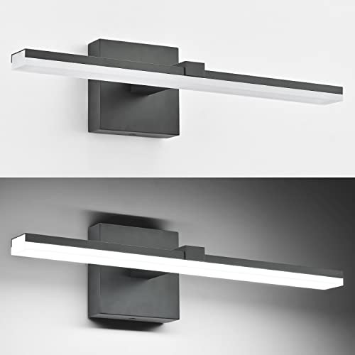 Black Bathroom Vanity Lights - 18 inch Modern LED Bathroom Light Fixtures Dimmable Vanity Light Acrylic Bath Room Lighting Fixture Over Mirror - color: Black- Dimmable, size: 18-inch